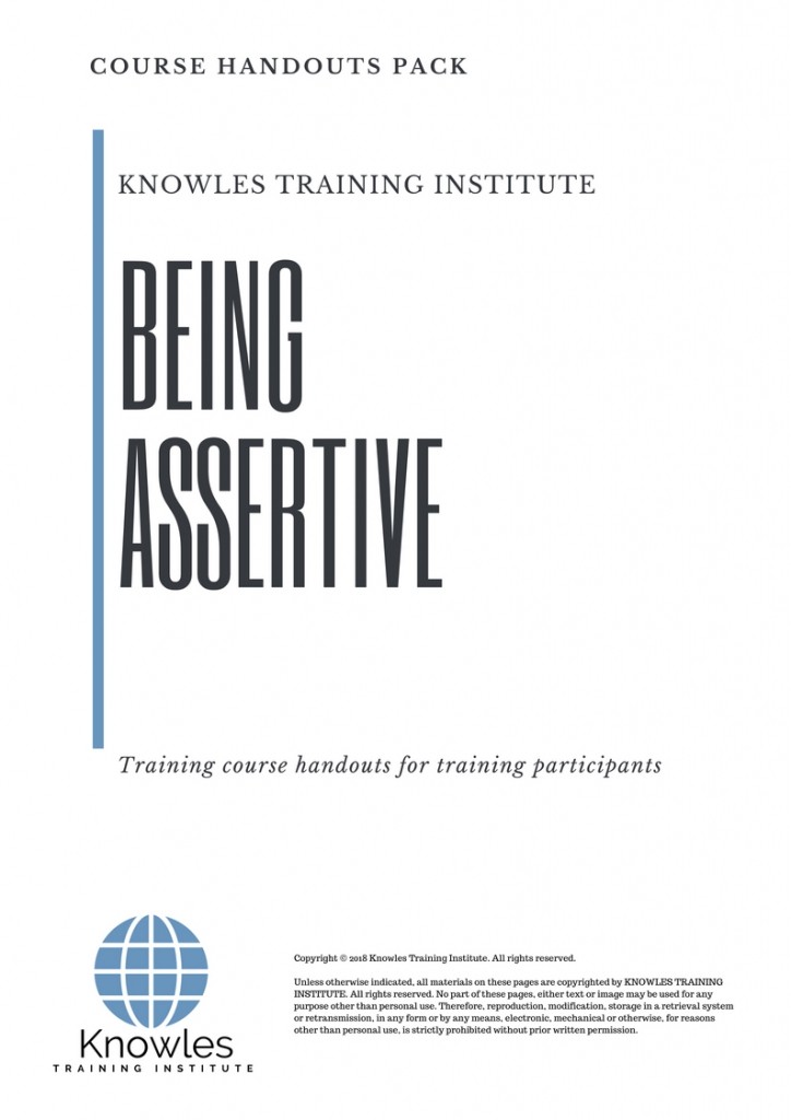 Course Handouts For Being Assertive Training Course in Luxembourg