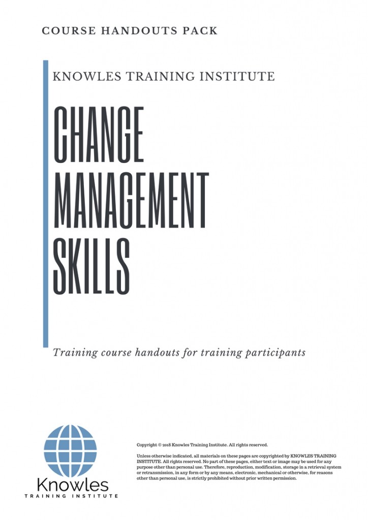 Course Handouts For Change Management Skills Training Course in Luxembourg