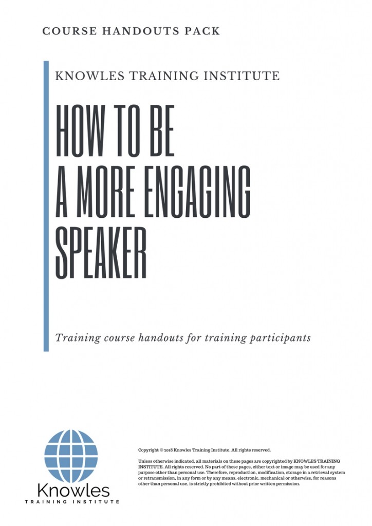 Course Handouts For How To Be A More Engaging Speaker Course in Luxembourg