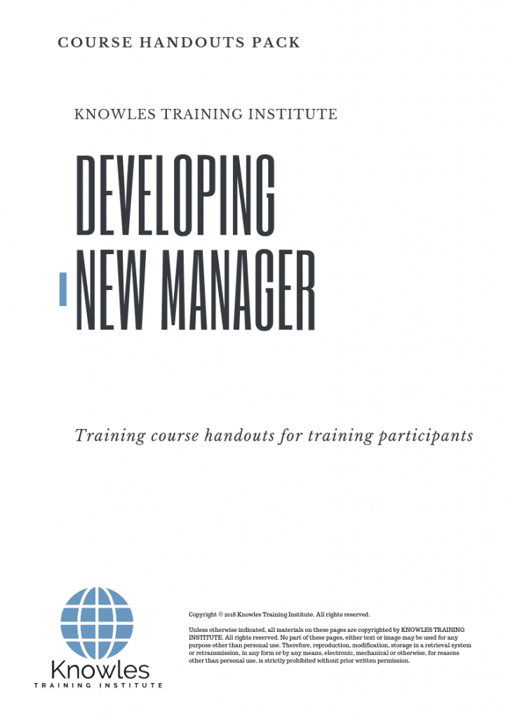 Developing New Manager Training Course in Luxembourg Handouts