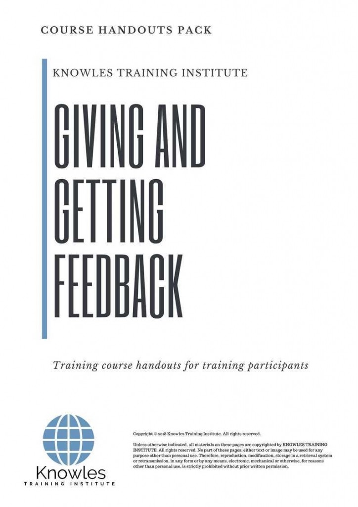 Giving And Getting Feedback Training Course in Luxembourg Handouts