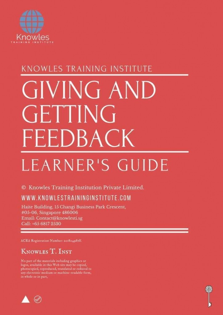 Giving And Getting Feedback Training Course in Luxembourg Learner_s Guide