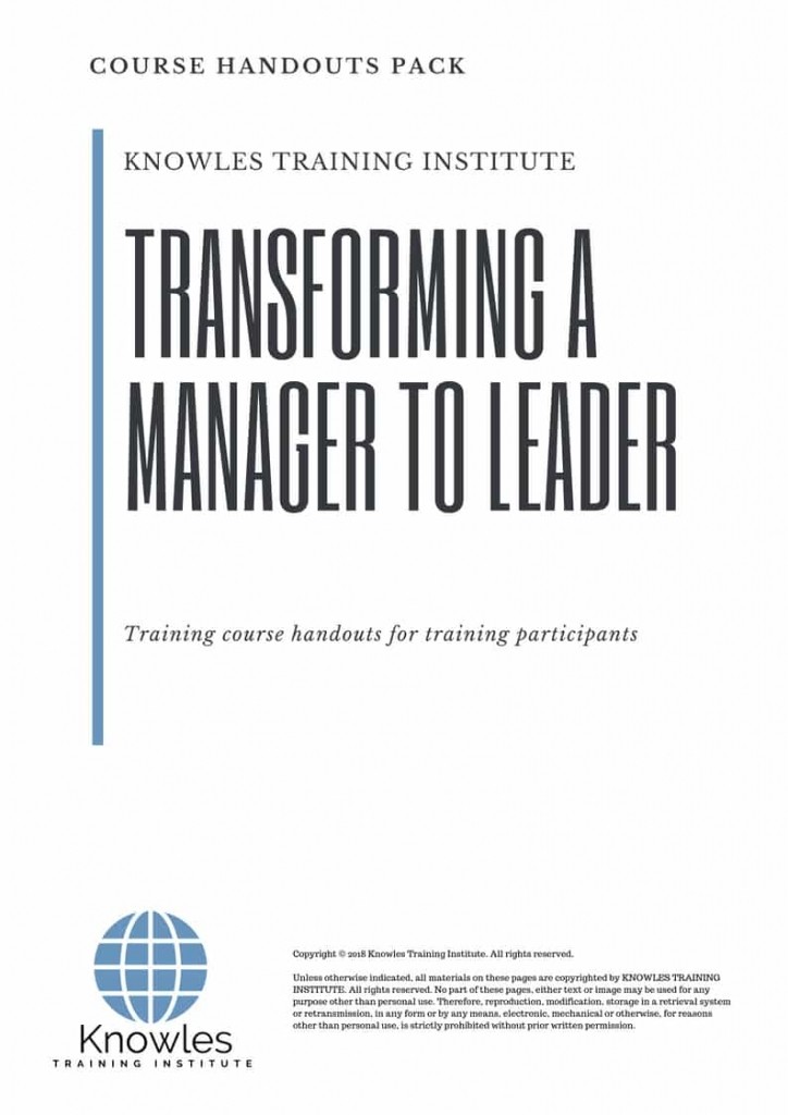 Transforming A Manager To Leader Course in Luxembourg Handouts