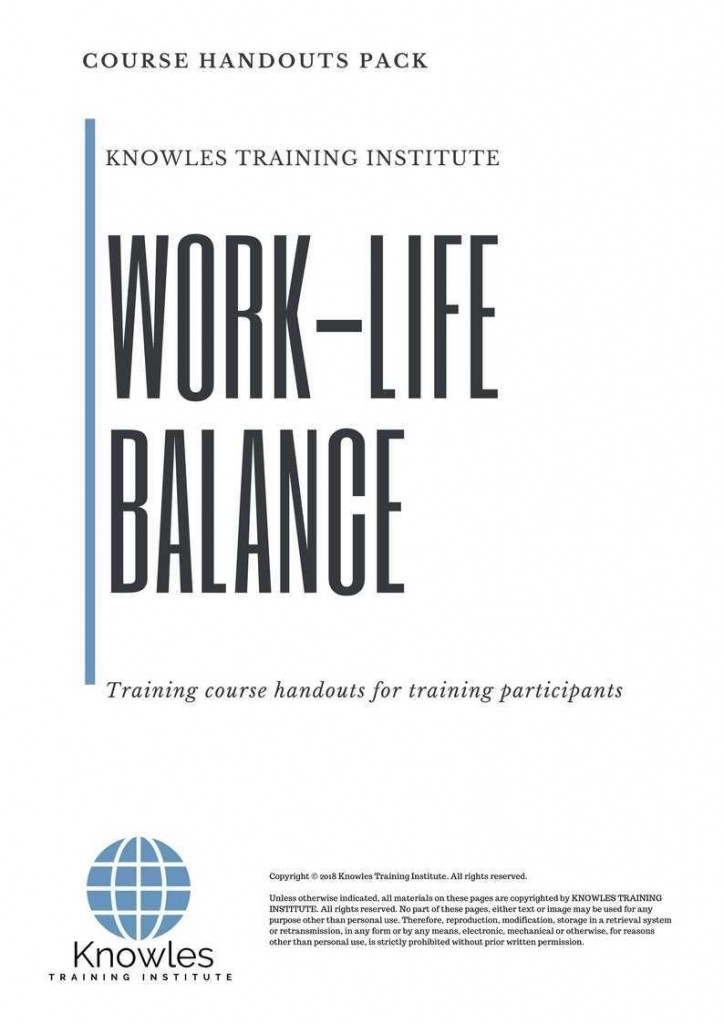Work-Life Balance Training Course in Luxembourg Handouts